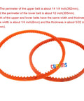 Upper And Lower Motor Belt Set Replacement For Kenmore 158 And 385 Series - 14.25 Inch Upper Belt, 12 Inch Lower Belt, 0.25 Inch Wide, 0.15625 Inch Thick, 1 Set, DIY Ready, Easy Install orange sewing machine belts