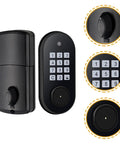 Slick Electronic Keypad Deadbolt For Wooden Doors Keyless Entry Security with keypad and twist lock for easy access.