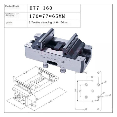 Self Centering Vise For Quick Change Four And Five Axis Machining With Rock Solid Grip Clamping For Round Stock And Pipes