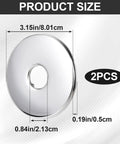 Top Shelf 2 Pack Large Shower Arm Flange Wall Cover With Solid 315 Inch Width displayed, showing dimensions for accurate fitting.