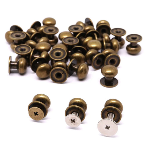Bronze Mini Drawer Pulls Set Of 36 Tiny Round Knob Handles For Jewelry Boxes Cabinets And Dressers, 0.37 inch bronze knobs with screws