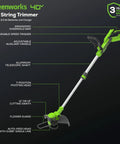 40V 13-Inch String Trimmer with ergonomic handle, adjustable shaft, aluminum build, part of 40V 16-Inch Brushless Cordless Lawn Mower Combo