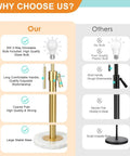 Comparison chart of Gold Table Lamps Set Of 2 With Adjustable Height from 22 to 30 inches, featuring bulb, handle, and base differences.