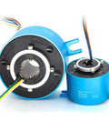 Through Hole Conductive Rotary Slip Ring With Next Level 360 Degree Rotation, 12 Wires And 10A, Inner Diameter 38.1mm in blue