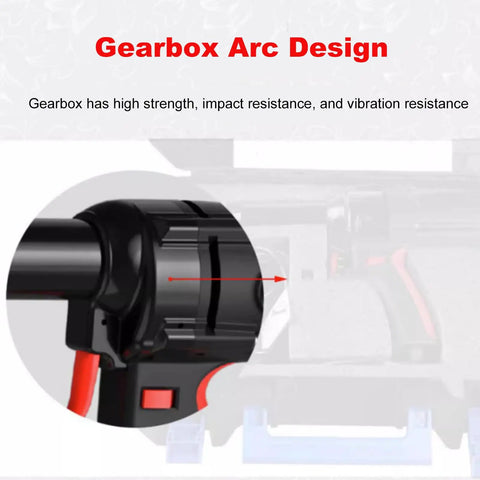 Close-up of gearbox design on Air Blind Rivet Gun Kit with Handle Rivet Gun Adapter Kit Drill Attachment and Rivet Tool.