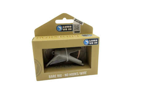 Dead Bait Slow Trolling Lure Pro Grade Rig For Kayaks Boats And Jet Skis package, bare rig, aluminium head visible inside.