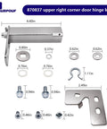 Refrigerator Top Right Door Hinge Kit Replacement Part For Fixing Doors That Will Not Close, Sagging Doors, And Opening Noise