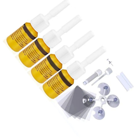 Windshield Chip And Crack Repair Kit For Scratches Quick Fix With Suction Cup Curing No Brainer Five Minute Repair, includes applicator tools