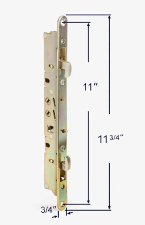 Multi-Point Mortise Lock With Face Plate For Sliding Patio Glass Doors 11-3/4 Inches, Durable Alloy Steel Construction