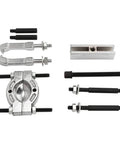 Legit 9 Piece Bearing Separator Kit With Hub Axle Puller For Pinion Removal Adjustable 0 To 90 Degrees Plus 2 And 3 Jaw Setups For Hubs Drive Shafts Handling Car Probz No Brain Burn Wallet Drain In Your Own Garage Easy Fix Tools Any Driver Needs Right Now. 9-piece metal bearing puller set with jaws, bolts, and hub separator