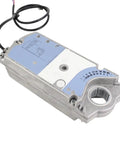 Heavy Duty 3 Position Rotary Air Damper Actuator With Rock Solid 35 Nm Torque And Snappy 150 Second Response For Main Air Ducts Up To 6 Square Meters That Plays Nice With Controls Always, showing actuator unit with blue label.