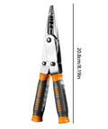 Heavy Duty Wire Stripper And Diagonal Cutting Pliers Real Workhorse Dual Head Design with grey and orange handles, 20.8cm long.