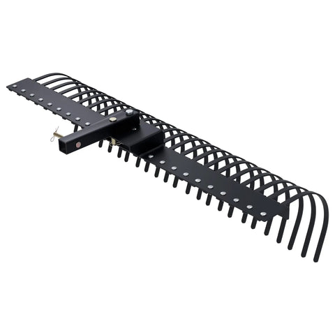 60 Inch Behind Landscape Rake For Tractor Tow Dethatcher With 24 Steel Coil Tines And 2 Inch Receiver