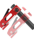 Heavy Duty Aluminum MFT Bench Dog Clamps For Woodworking That Lock Fast And Play Nice With TSlot Tables, adjustable handle detail.