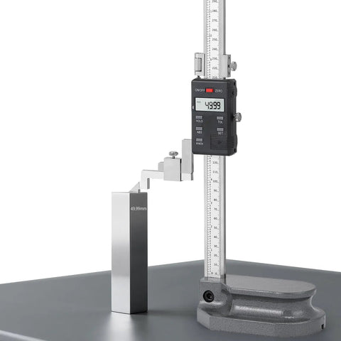 Digital Height Gauge Pro Grade With 0.01mm Resolution And 0.02mm Tolerance In ABS And INC Modes, 12 Inch Range, Cast Iron Base