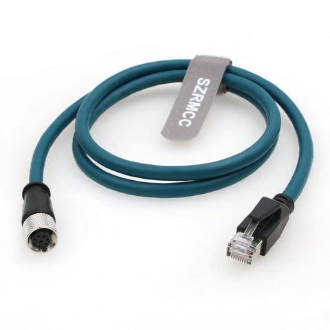 8 Pin M12 Female To RJ45 Ethernet Cable Cat 6A High Flex Waterproof Industrial Networking Cable For Automation 1m