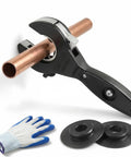 2-In-1 Ratcheting Pipe Cutter For Tight Spaces With Included Gloves, No-Fuss Cuts Copper PVC PPR And Plastic Tubing From 5/16 To 1-1/8 Inch, Close Quarters Tube Cutter For Pro Or DIY Maintenance, Smooth And Precise Cut.
