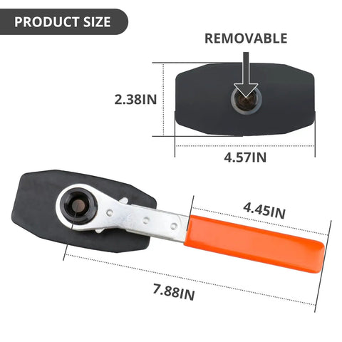 Ratcheting Brake Caliper Tool 4 In 1 Piston Compression Tool with 360 Degree Swivel, showing product dimensions