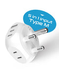 South Africa Travel Adapter With 5 In 1 Input And QC 3.1A Dual USB And USB C, Ultra Compact And Lightweight, White