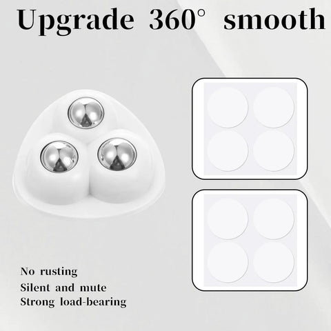Eight Pack Heavy Duty Appliance Sliders With Super Grip Adhesive Tape For Kitchen Countertops Coffee Maker Blender Oven Glide Smooth As Butter Zero Hassle Setup White, featuring triangular roller design.