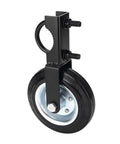 Heavy Duty Gate Caster Wheel Featuring Solid Rubber Tires And Fully Adjustable Height, black steel, for smooth gate operation.