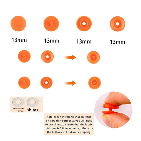 140 Set T5 Plastic Snap Button Kit With 14 Color Options No Tools Needed No Sew Snaps For DIY Crafts And Clothing Sewing Quick Install