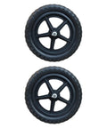 Two 11 Inch Non Inflatable Balance Bike Replacement Wheels For Kids Kid Friendly Lightweight And Durable Training Bicycle Wheels Universal Fit For Most Glider And Balance Bikes Easy Upgrade For Boys And Girls With Pentagram Hub in black.