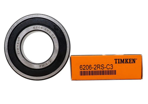 2 Pack 6206-2RSC3 Double Rubber Seal Ball Bearings 30x62x16mm C3 Clearance Pre Lubricated box and bearing