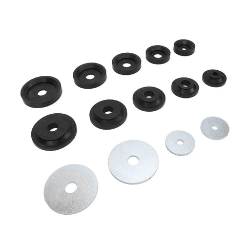 Heavy Duty Sheet Metal Dimple Die Set With Five Carbon Steel Punches And Nylon Backing Discs Built To Fit Harbor Hydraulic Drivers For Crafting Clean Raised Dimples Fast On Any Badass Rig Or Home Shop