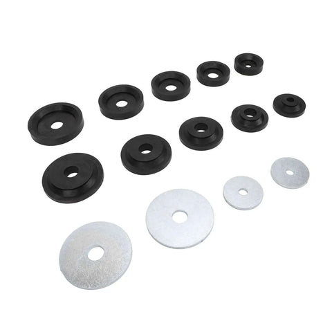 14-piece 3D Printed Sheet Metal Dimple Die Set with Carbon Steel Flared Hole Dies and Backing Discs for Hydraulic Punch Driver