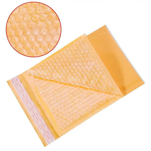 Kraft Bubble Mailers Self Seal Waterproof Cushioned Envelopes For Shipping In Gold Finish with open bubble-lined interior