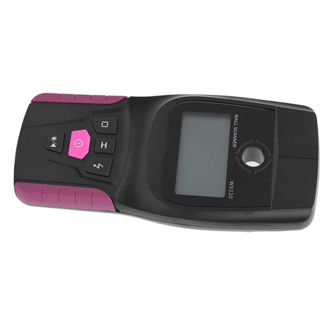 Jiawu Wall Scanner Precision Machined Electronic Stud Finder with LCD Display for Homeowners and Professionals 185 X 85 X 33mm, top view with buttons.