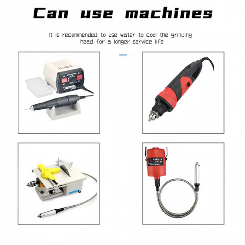 Machines compatible with Diamond Grinding Bits Polishing Kit For Dremel Rotary Tools, 30 Piece Set With One Eighth Inch Shanks.