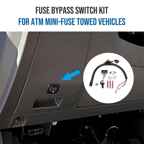 Fuse Bypass Switch Kit For ATM Mini-Fuse Towed Vehicles with rocker toggle switch and components