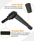 Two Pieces M8 X 20mm Adjustable Knob Handles With Male Thread Push Button Ratchet Quick Release Locking Rotating Bolt, black alloy steel