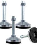 4 Pack Leveling Feet With M12 Thread, Heavy Duty Adjustable Anti Slip Vibration Dampening For Industrial Equipment, Carbon Steel, Silver