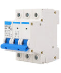 Front view of Three Pole Miniature Circuit Breaker 400V 80A Din Rail Mount for Home Office Protection Safe Electrical Isolation HL30-125