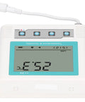 Heavy Duty Lcd Temperature Data Logger With Usb Software Alerts And Rechargeable Battery For Cold Chain Warehouses And Labs showing display and controls