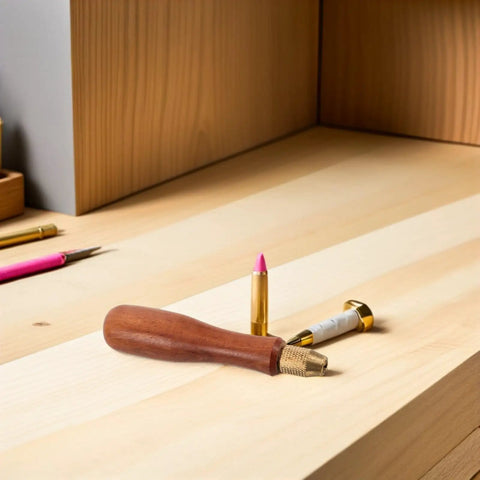 Ditch That Wobbly Grip With This Premium Wood File Handle And Brass Collet Set designed for quick 1/8 to 9/64 needle file swaps.