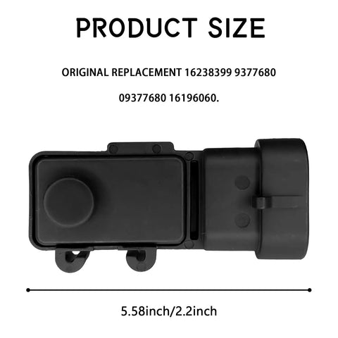 Side view of Fuel Tank Pressure Sensor And Evap Pressure Sensor Replacement Kit for Delphi III Vehicles, 5.58 inches long.