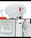 Electric Fuel Pump Module Assembly For Ford Fusion And Lincoln Rides Knocked Out Replacement With Single Four Pin Sensor Fits 2013 To 2015 Models, detailed view showing top and connector.