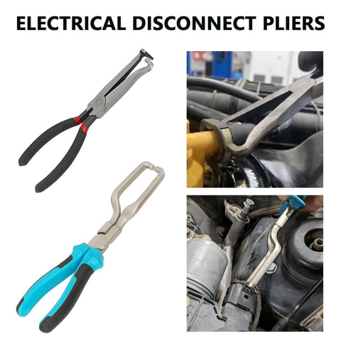 All In One Hose Clamp Pliers Set for Auto Maintenance, 15 Piece Tool Kit includes electrical disconnect pliers and usage images.