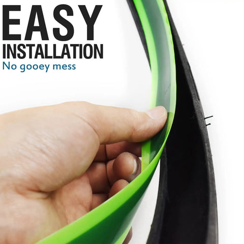Close-up of hand installing Bike Tire Liner That Prevents Flats And Punctures With A Tough TPU Shield For 24 To 29 Inch Mountain And Road Tires