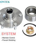Front Wheel Hub Bearing Assembly Bolt On Direct Fit For Nissan Altima 2002 To 2006 Maxima 2000 To 2008 Infiniti I30 2000 To 2001 I35 2002 To 2004 OE Quality 518516 Easy Install No Fuss Replacement shown with components