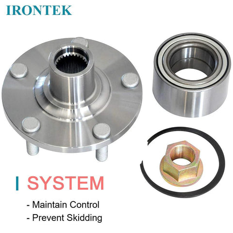Front Wheel Hub Bearing Assembly Bolt On Direct Fit For Nissan Altima 2002 To 2006 Maxima 2000 To 2008 Infiniti I30 2000 To 2001 I35 2002 To 2004 OE Quality 518516 Easy Install No Fuss Replacement shown with components