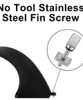 Close-up of 6 Piece No Tool Stainless Steel Thumb Fin Screws For Surfboard Longboard Paddleboard And SUP 316 Stainless Replacement Fin Hardware