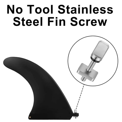 Close-up of 6 Piece No Tool Stainless Steel Thumb Fin Screws For Surfboard Longboard Paddleboard And SUP 316 Stainless Replacement Fin Hardware