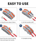 Easy step-by-step instructions for using 50 Pack Lever Wire Nuts Tool Free Quick Connect Wire Connectors Heavy Duty Splicing Terminal Blocks