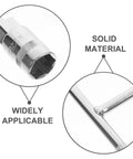 Straight Shooter T Handle Socket Wrench Set Forged From Heavy Duty Steel To Crack Open Stubborn Nuts And Bolts Without Breaking A Sweat showing T socket detail.