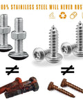 Tough As Nails Anti Theft License Plate Screws Featuring Tamper Resistant M6 Security Bolts In Rust Proof 304 Stainless Steel, comparison image.